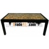 Coconut Shell Inlay Dining Table with glass