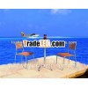 outdoor stainless steel and teak leisure table set WF-1201