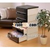 Storage Box 63cm width Wide Wooden Top Panel Plasitc Clothing Case Made in Japan Stylish Design Bed 