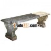 Simple carving gray garden bench
