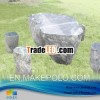Black Marble outdoor table and bench seat