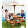 Wooden Outdoor Picnic Table and Bench