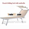 Luxury beach aluminum tube lying bed/chair with sun canopy