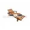 Wooden garden Sun Lounger with armrest
