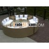 PP rattan table and sofa chairs set with special round design