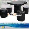 Black granite outdoor stone tables and bench
