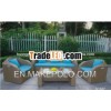 Harmony-color PE rattan set of sofas with pillows for an endearing garden