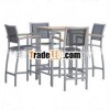 Gardem bar furniture teak table with sling bar chairs furniture set