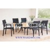 Patio garden aluminum pe rattan dining table and chairs for outdoor