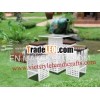 Poly rattan bar stool and table set