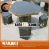 Black Garden Stone Table Set