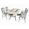 4 Seaters Polished Marble Table Top and Chair Set YT681084