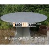 Outdoor round slate dining table