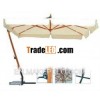 wooden beach umbrella