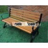 weather resistant/steel/solid wood outdoor bench