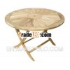 Teak Garden Furniture for outdoor furniture - Radiant Round Folding Table by PT Segoro Mas
