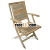 Outdoor Independence Folding Arm Teak Solid Wooden Chair