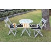 Kreta cafe set garden furniture white wash