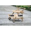 Indonesia Outdoor Garden Small Solid Teak Wood Trolley