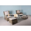 WICKER RELAX CHAIR WITH STOOL AND TABLE