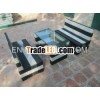 Vietnam hot for big sale Exceptional handmade set of modern glass-faced table and L-typed sofas