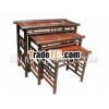 set of 3 bamboo tables for home and garden