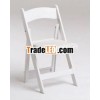 White resin folding chair
