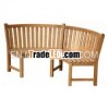 Teak Patio Furniture - Curved Bench no Arm