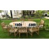 Outdoor Teak Solid Wood Furniture Set With Oval Extending Table