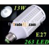1050LM 200V-230V E27 led bulb 13W 263 LED Corn Light Bulb Lamp Warm White led lighting free shipping