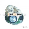 poly resin solar light about loyal cute puppy
