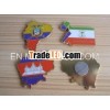 Equador/Equatorial Guinea/Cambodia metal map fridge magnet