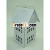 Hut Shape Lantern Made of Iron/Mild Steel With White Wash Finish