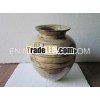 Handmade crafts wholesale natural polished spun bamboo vase