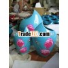Standard shaped blue lacquer vase lotus pattern set/3