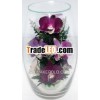 Preserved orchid decoration in rugby glass