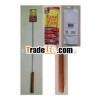 wholesale wooden long handle barbecue forks stocklots F6310A electroplating barbecue forks overstock