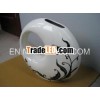 Very beautiful white moon shaped lacquer vase with handle