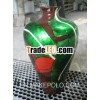 Traditional banana leaf and flowers decor brown lacquer vase top quality
