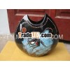 Moon vase lacquered glossy black based australian decoration