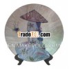Round decorative plate with stand,  handmade from Vietnam,  high quality