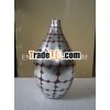 Lucky flower motif metalic silver surfaced lacquer vase