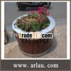 Stainless Steel Covered Edge Wooden Planter Box (Arlau FB68)