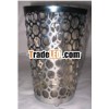 metal planting pot with decoration