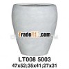 White Fiberglass Poly Flower Pot