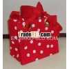 JUTE RED POLKA WITH RIBBON INDOOR PLANTER