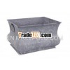 Rectangle Shaped Large Metal Planter Patina Finish