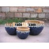 Ceramic Pottery,  Glaze Indoor Pot,  Ceramic Pots,  set of 3 fishbolw Pots