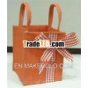 PLAIN ORANGE WITH GINGHAM BOW,  INDOOR PLANTER