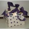 PURPLE HESSIAN POLKA DOT PLANTER WITH RIBBON